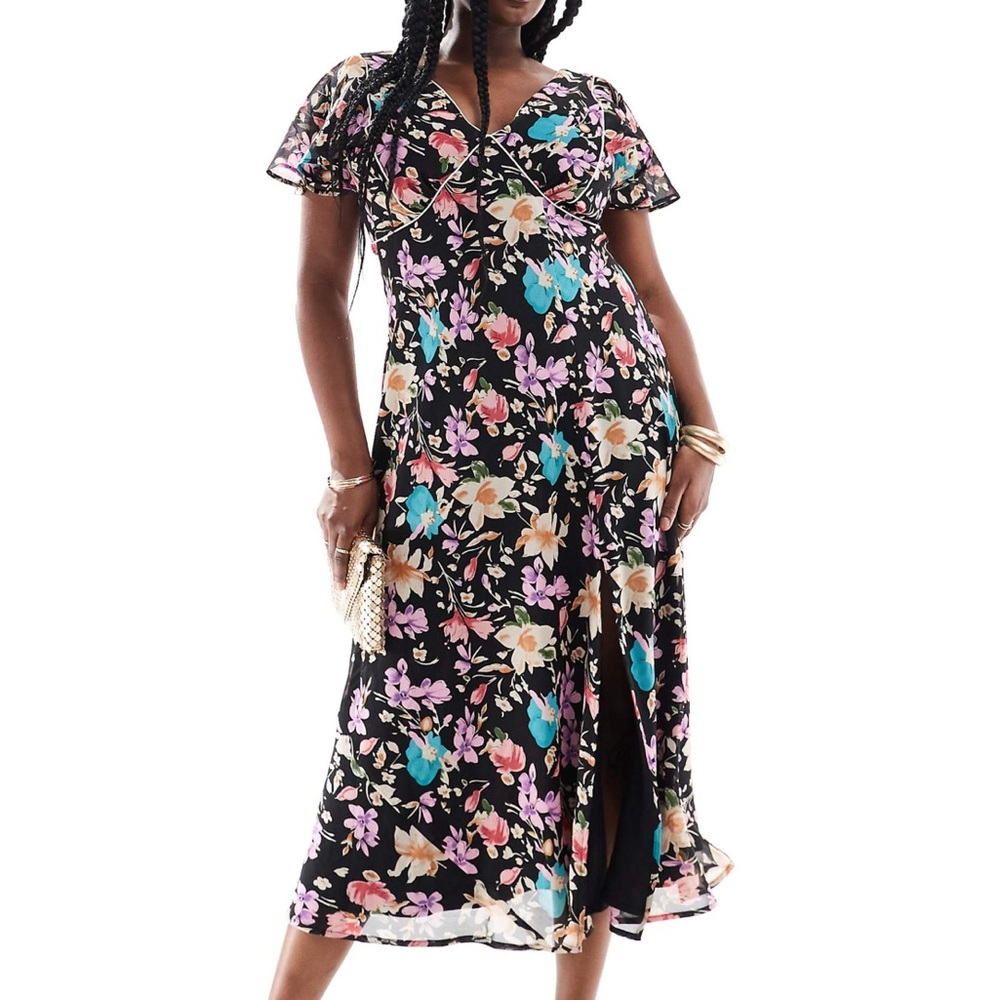 Asos Curve Midi Floral Dress